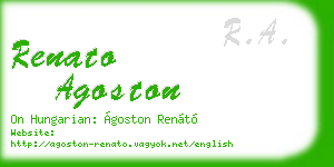 renato agoston business card